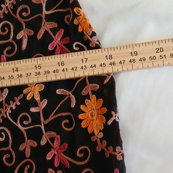 Handmade Women’s M Embroidered Floral Beaded Tassel Boho Cotton Midi Kurti Dress - Picture 12 of 12